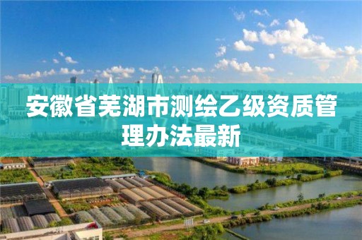 安徽省芜湖市测绘乙级资质管理办法最新