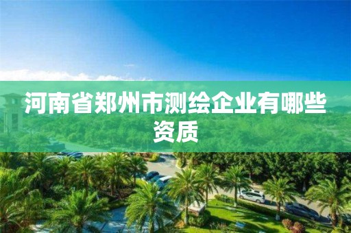 河南省郑州市测绘企业有哪些资质