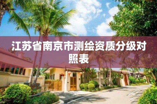 江苏省南京市测绘资质分级对照表