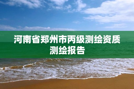 河南省郑州市丙级测绘资质测绘报告