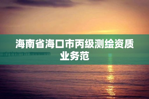 海南省海口市丙级测绘资质业务范