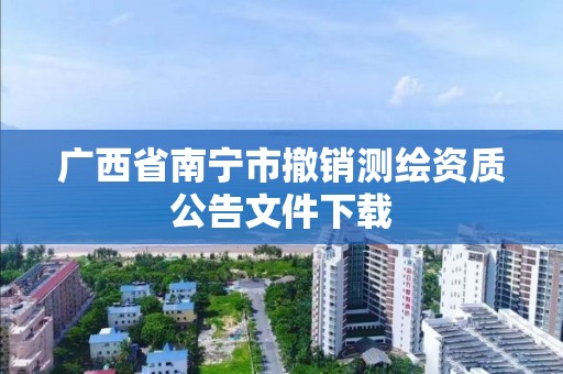 广西省南宁市撤销测绘资质公告文件下载