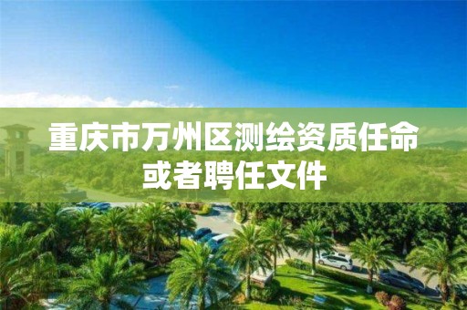 重庆市万州区测绘资质任命或者聘任文件