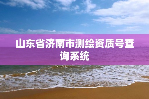 山东省济南市测绘资质号查询系统