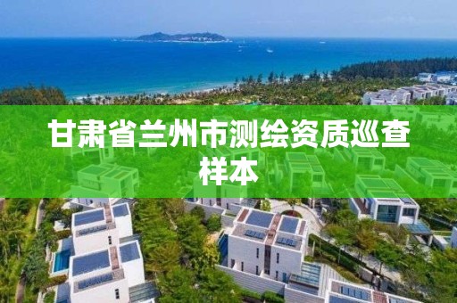 甘肃省兰州市测绘资质巡查样本