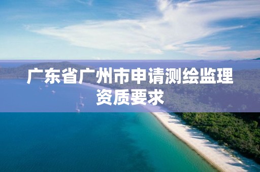 广东省广州市申请测绘监理资质要求