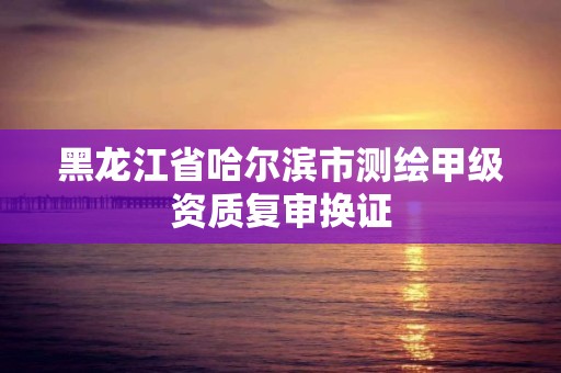 黑龙江省哈尔滨市测绘甲级资质复审换证