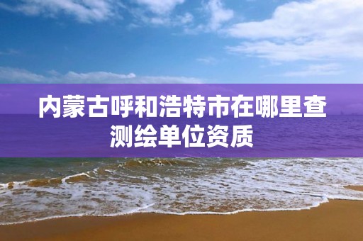 内蒙古呼和浩特市在哪里查测绘单位资质