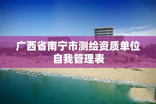 广西省南宁市测绘资质单位自我管理表