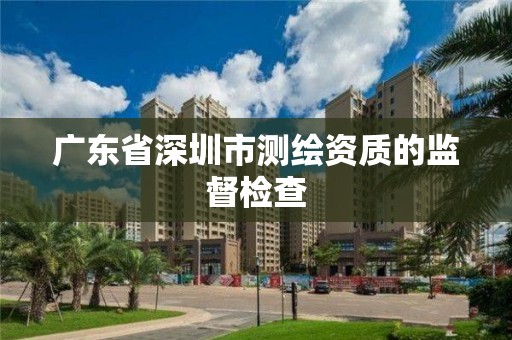 广东省深圳市测绘资质的监督检查