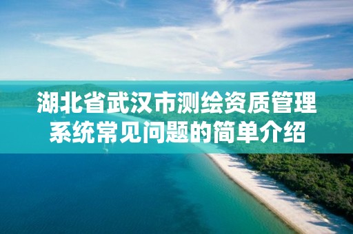 湖北省武汉市测绘资质管理系统常见问题的简单介绍