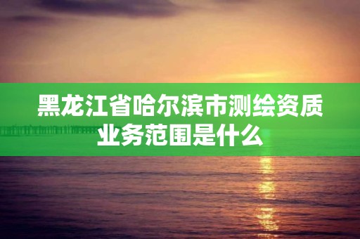 黑龙江省哈尔滨市测绘资质业务范围是什么