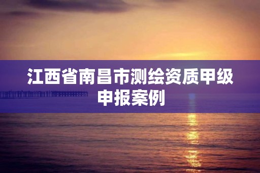 江西省南昌市测绘资质甲级申报案例