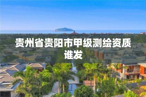 贵州省贵阳市甲级测绘资质谁发