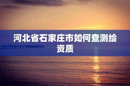 河北省石家庄市如何查测绘资质