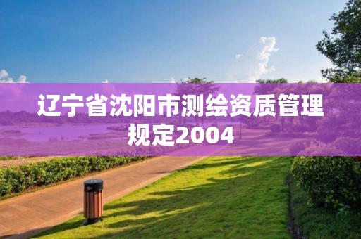 辽宁省沈阳市测绘资质管理规定2004