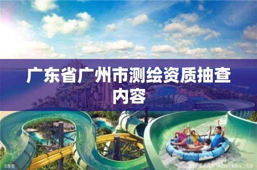 广东省广州市测绘资质抽查内容