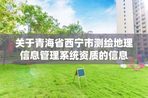 关于青海省西宁市测绘地理信息管理系统资质的信息