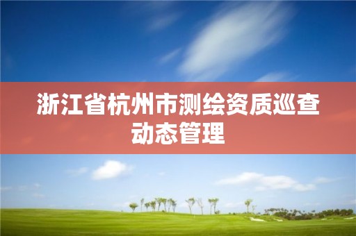 浙江省杭州市测绘资质巡查动态管理