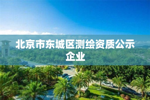 北京市东城区测绘资质公示企业