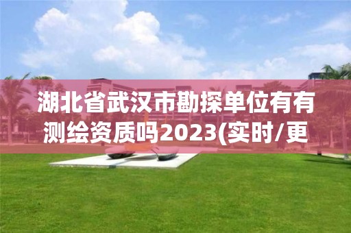 湖北省武汉市勘探单位有有测绘资质吗2023(实时/更新中)