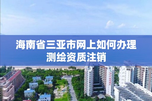 海南省三亚市网上如何办理测绘资质注销