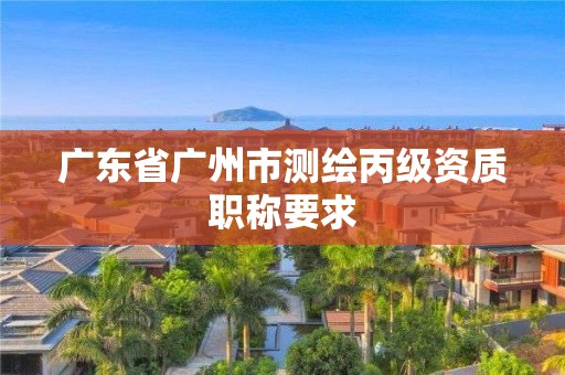 广东省广州市测绘丙级资质职称要求