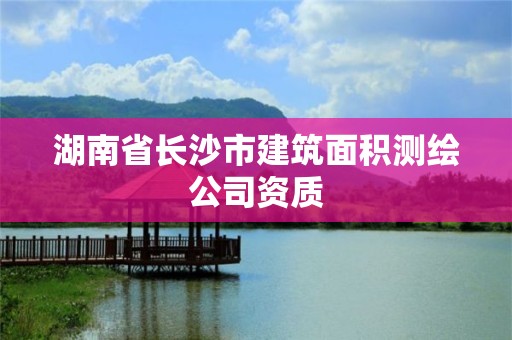 湖南省长沙市建筑面积测绘公司资质