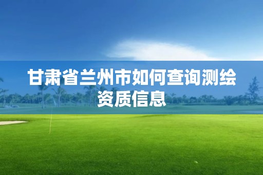 甘肃省兰州市如何查询测绘资质信息