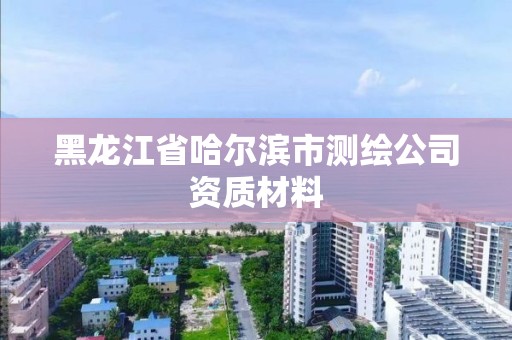 黑龙江省哈尔滨市测绘公司资质材料