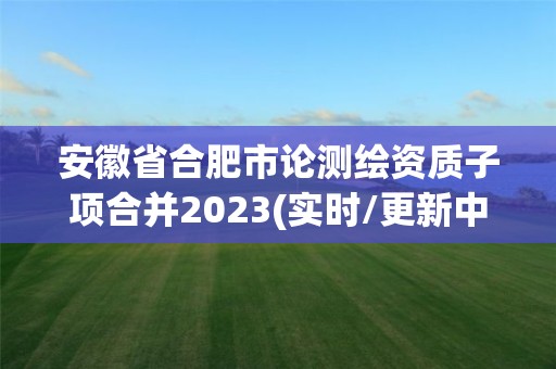 安徽省合肥市论测绘资质子项合并2023(实时/更新中)