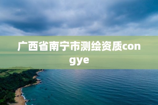 广西省南宁市测绘资质congye