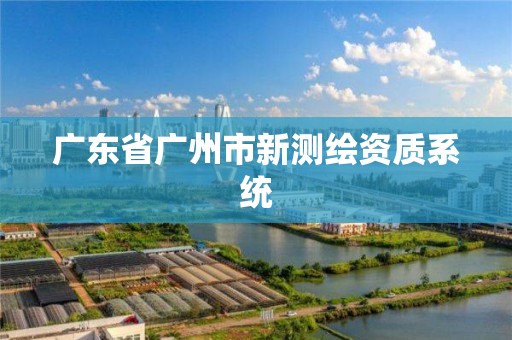 广东省广州市新测绘资质系统