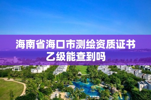 海南省海口市测绘资质证书乙级能查到吗