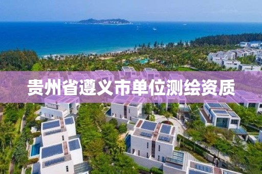 贵州省遵义市单位测绘资质