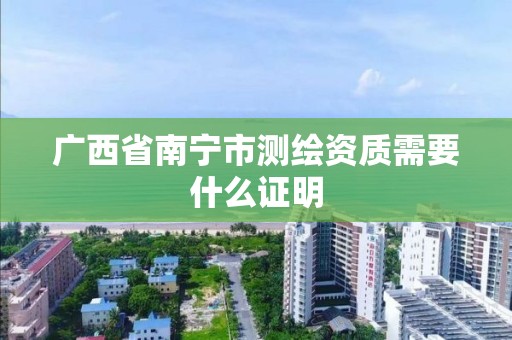 广西省南宁市测绘资质需要什么证明