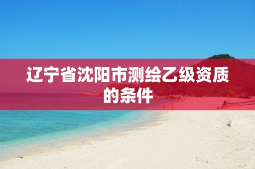 辽宁省沈阳市测绘乙级资质的条件