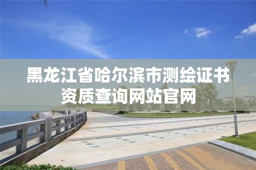 黑龙江省哈尔滨市测绘证书资质查询网站官网