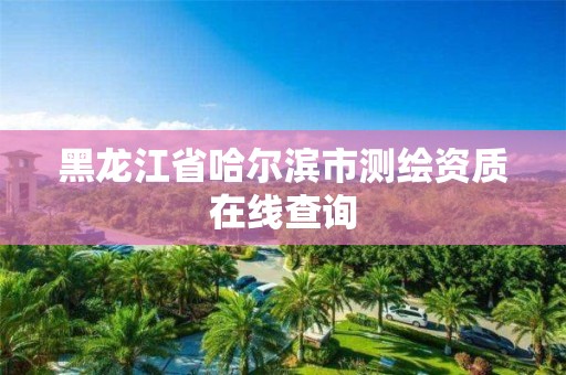 黑龙江省哈尔滨市测绘资质在线查询