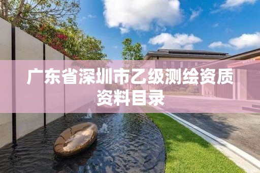 广东省深圳市乙级测绘资质资料目录