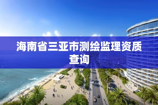 海南省三亚市测绘监理资质查询