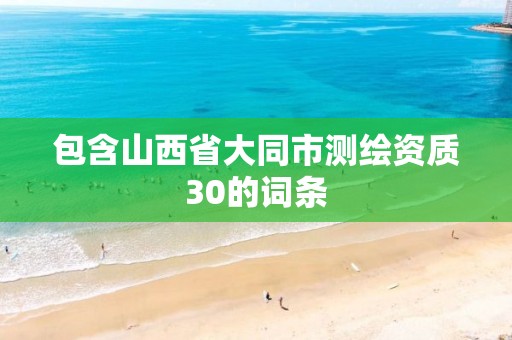 包含山西省大同市测绘资质30的词条