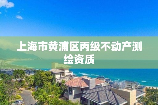 上海市黄浦区丙级不动产测绘资质