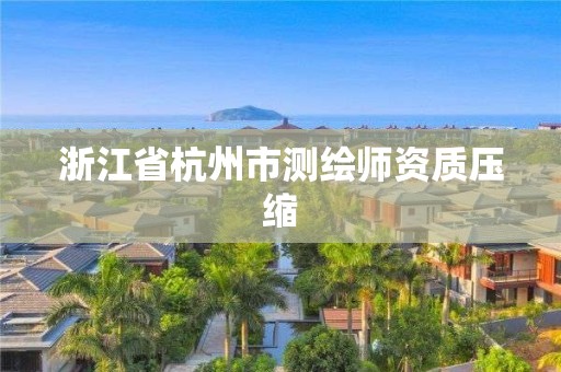 浙江省杭州市测绘师资质压缩