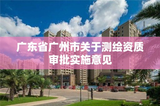 广东省广州市关于测绘资质审批实施意见