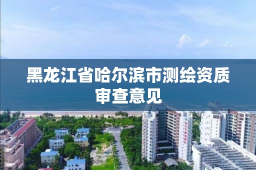 黑龙江省哈尔滨市测绘资质审查意见