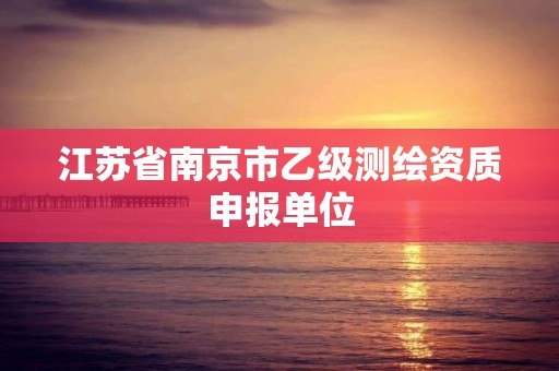 江苏省南京市乙级测绘资质申报单位