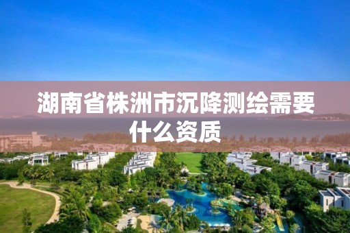 湖南省株洲市沉降测绘需要什么资质