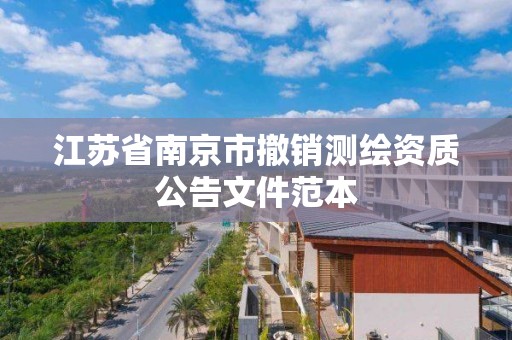 江苏省南京市撤销测绘资质公告文件范本