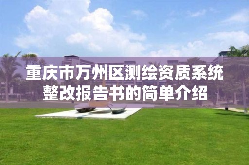 重庆市万州区测绘资质系统整改报告书的简单介绍